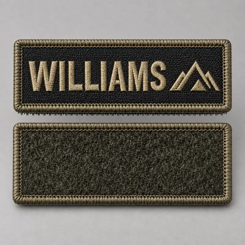 WILLIAMS name patch above its olive hook and loop back.