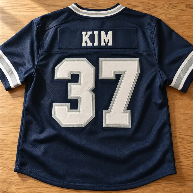 Navy jersey with a KIM name bar and number 37 on the back.