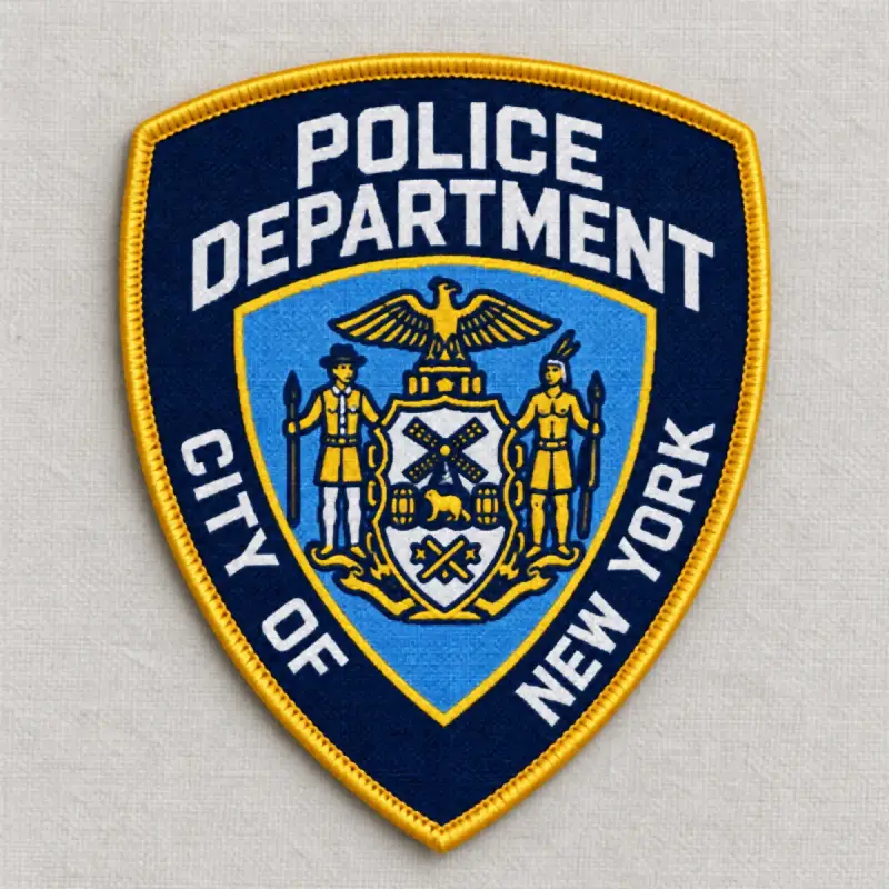 Woven Police Department City of New York shoulder patch with the city seal.