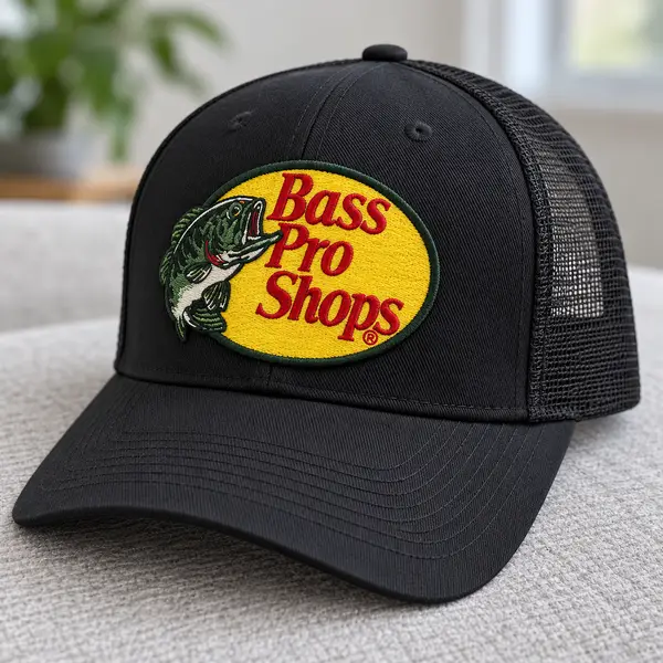 Black mesh cap with a colorful Bass Pro Shops patch.