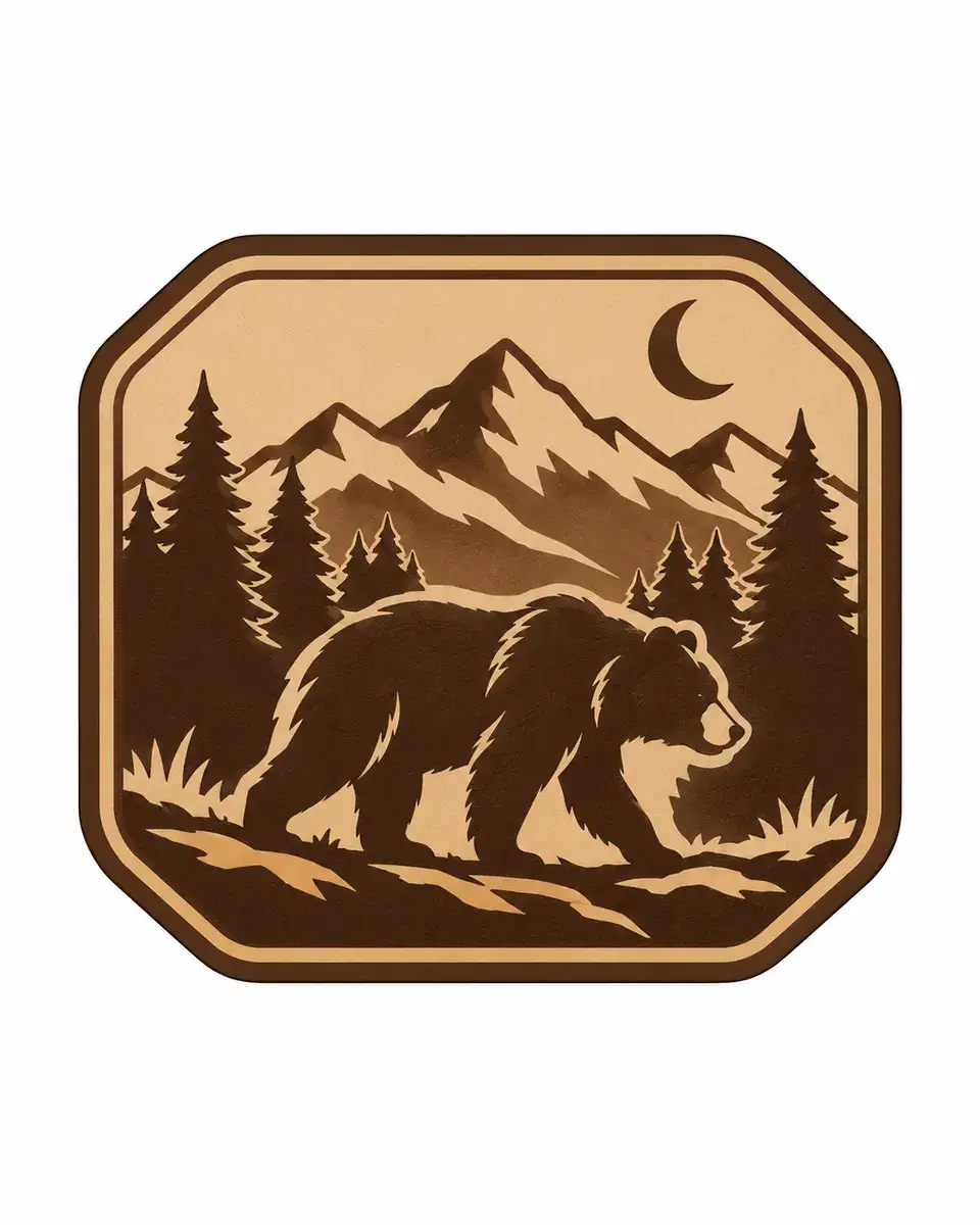 Custom Leather patch artwork before production.