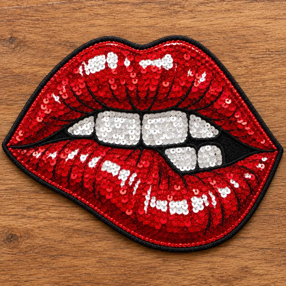 Custom Sequin patch after production.