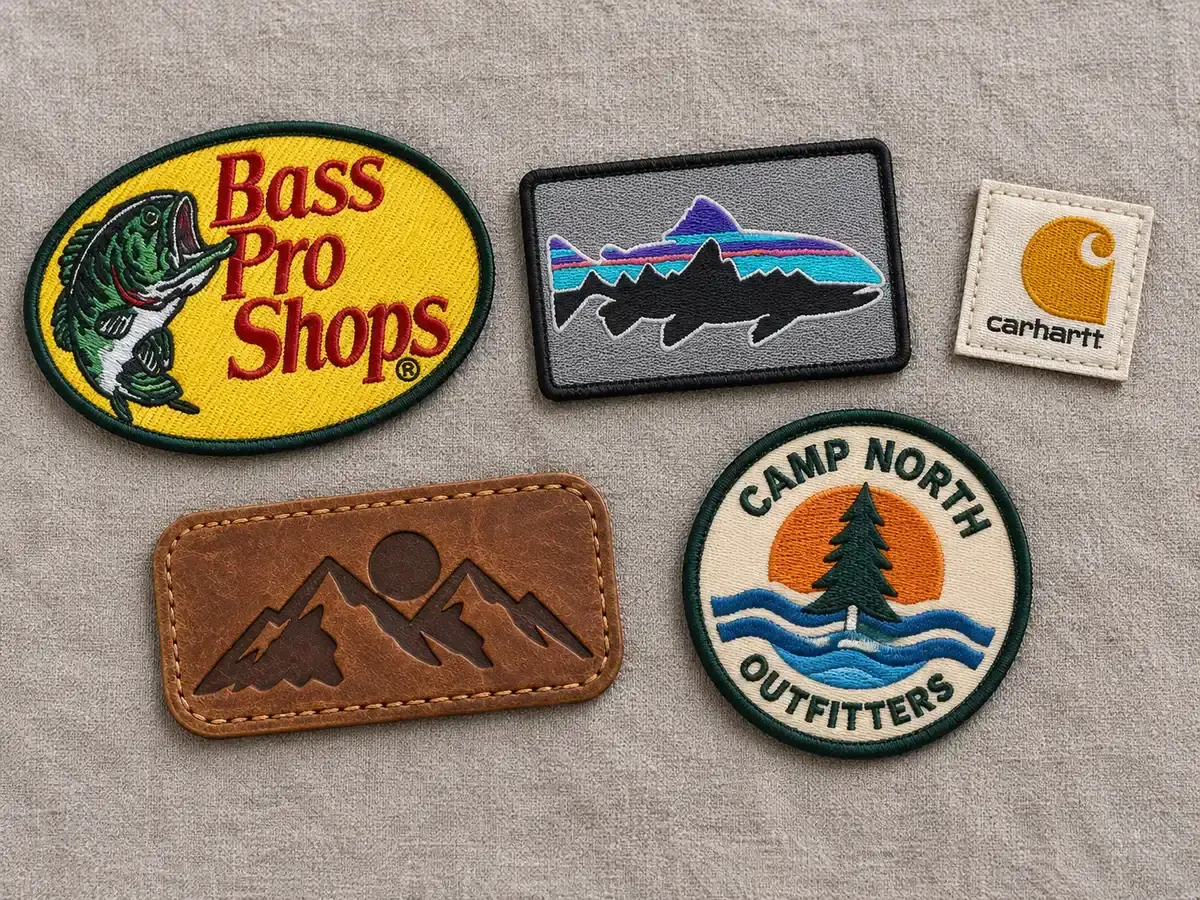 Five distinct hat-ready patches.