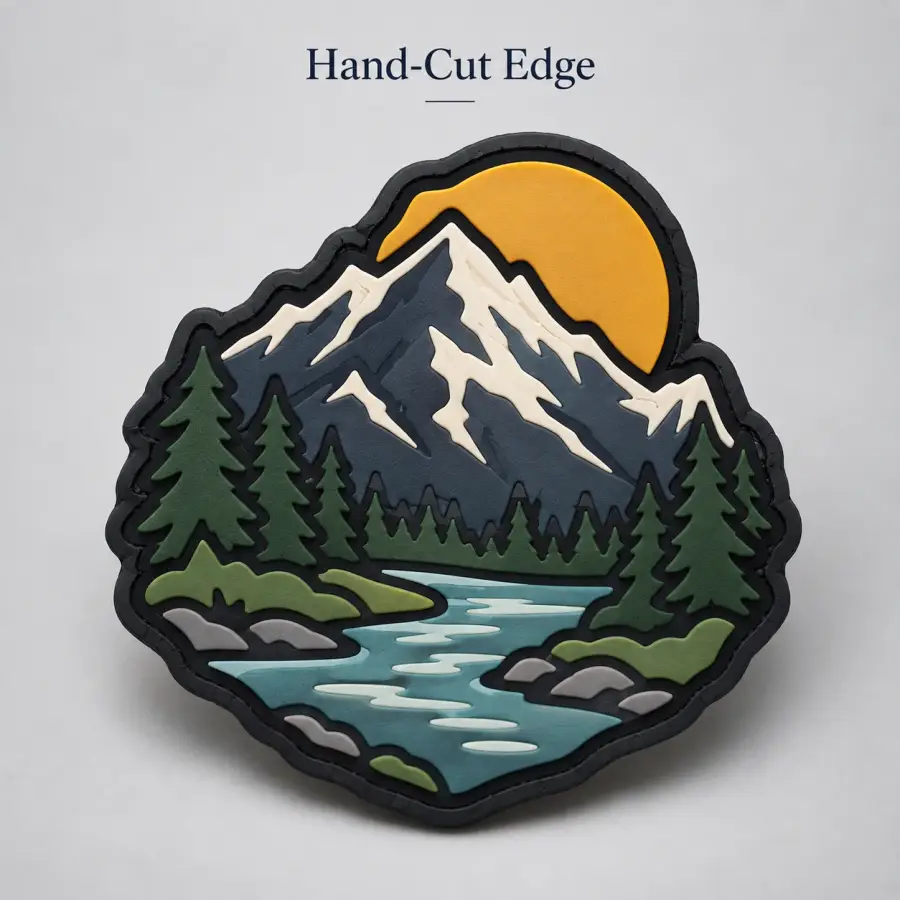 Hand-cut edge patch edge finish