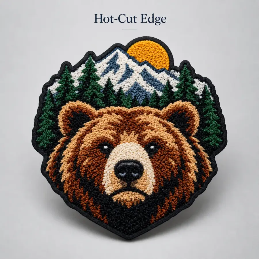 Hot-cut edge patch edge finish