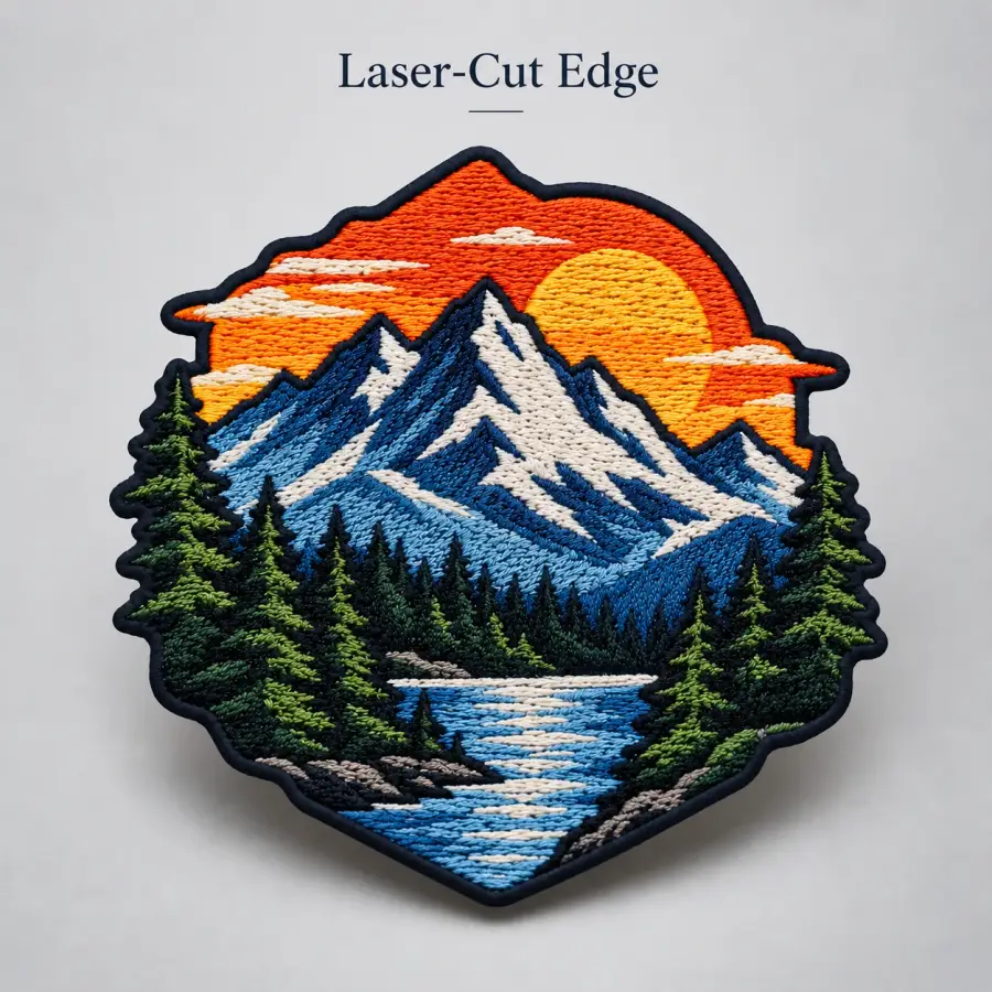Laser-cut edge patch edge finish