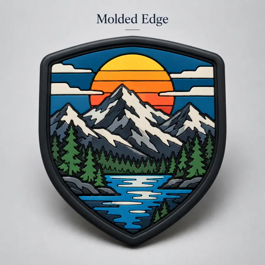 Molded edge patch edge finish