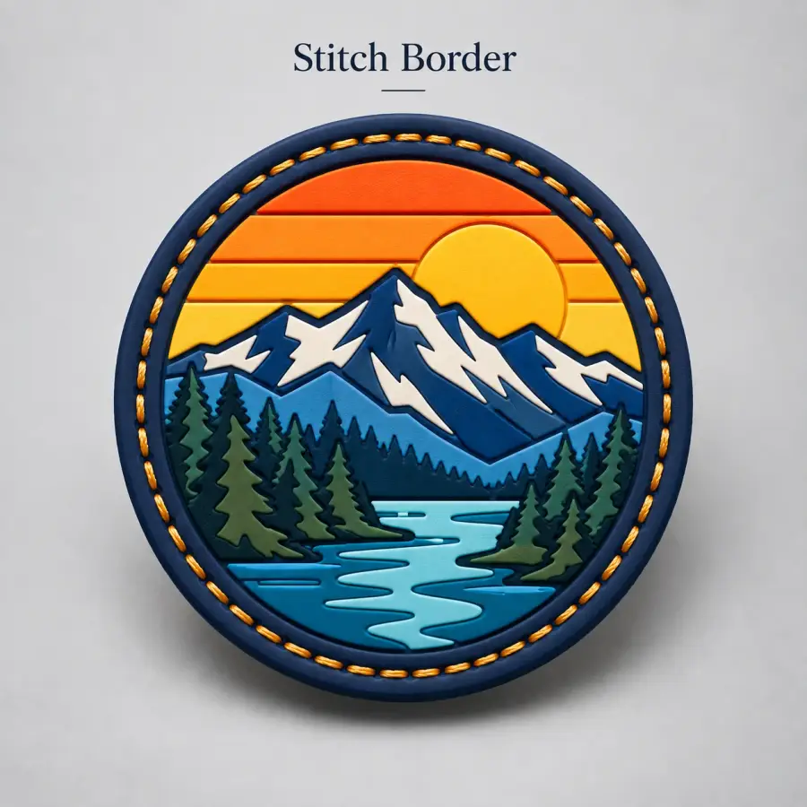 Stitch border patch edge finish